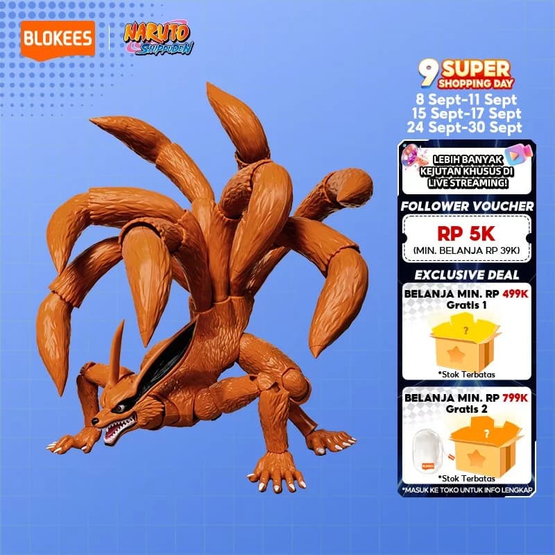 BLOKEES Figures Nine Tails Kurama Action Edition 01 NARUTO SHIPPUDEN | Plastic Model Action Figure Mainan Birthday Gift Toys — foto 2