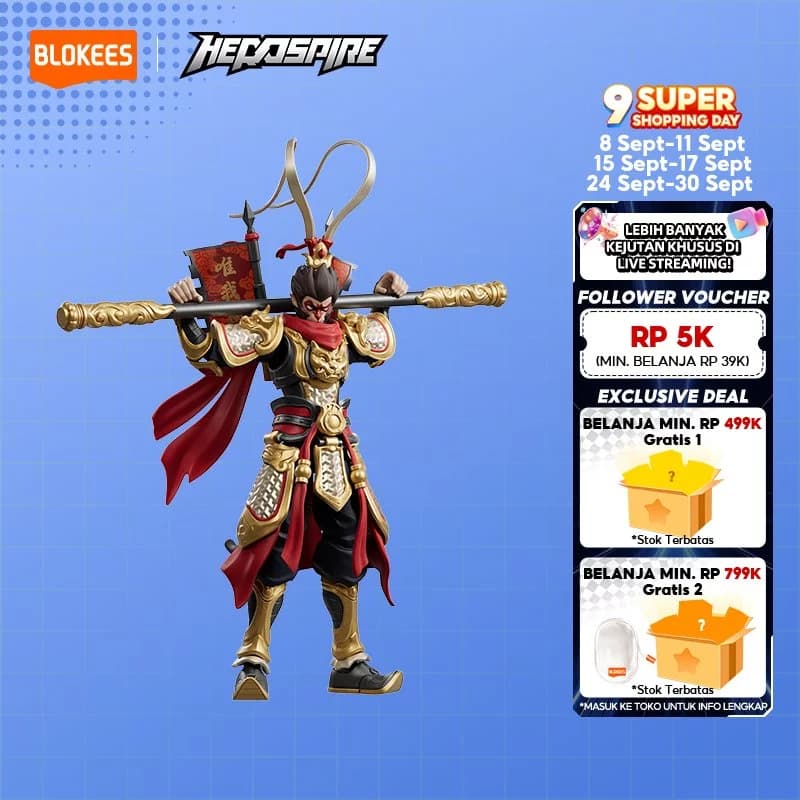 BLOKEES Herospire Champion Class: Mythical Aspect Sun Wukong | Plastic Model Action Figure Mainan Birthday Gift Toys — foto 3